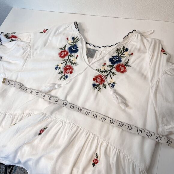 Lindex Boho Embroidered Peasant Blouse M - Picture 8 of 8